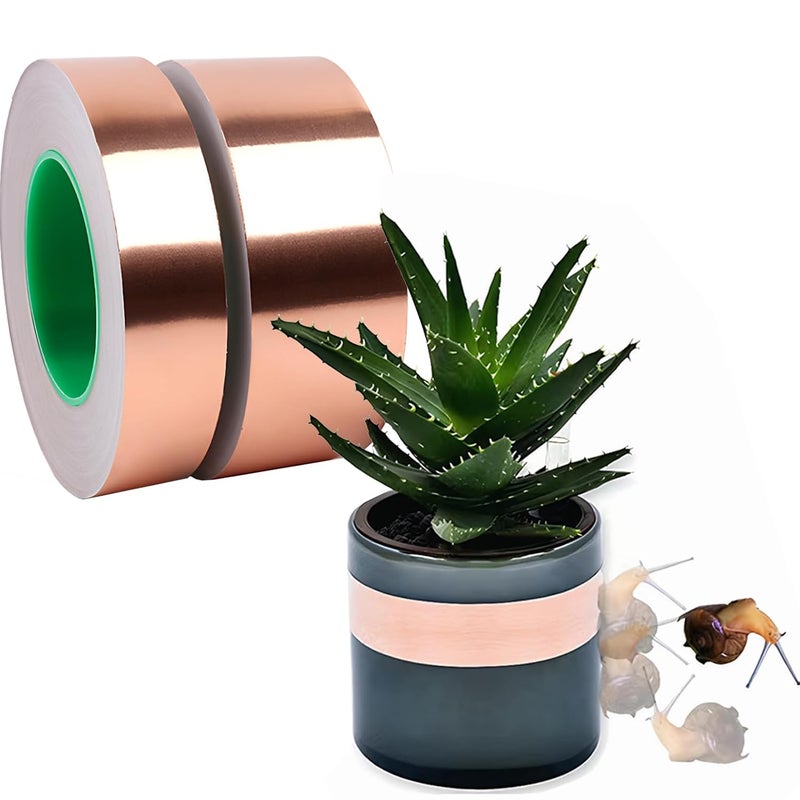 KR. LIF Copper Tape for Slugs, Garden, Soldering, Shielding 2 Inch x 66 FT Copper Foil Tape with Conductive Adhesive for Stained Glass, Electrical Repair - Image 1